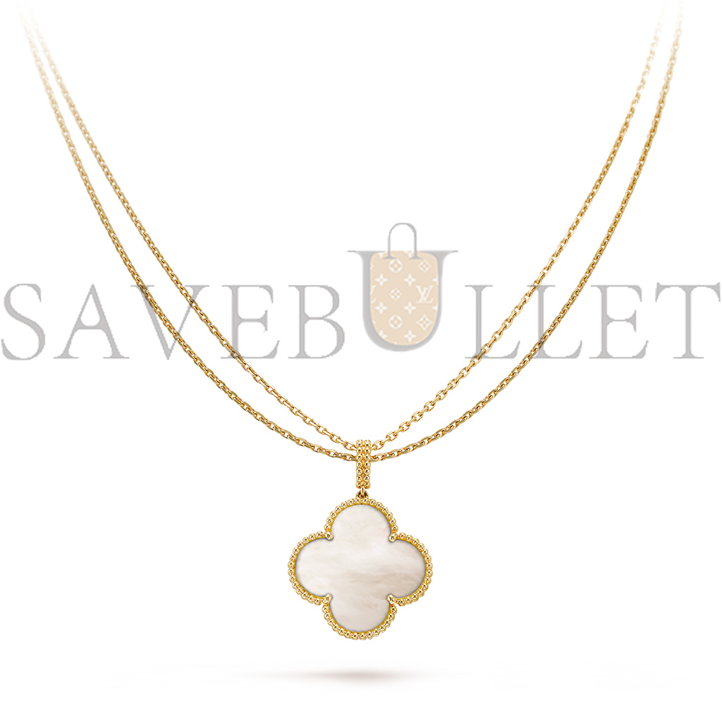 VAN CLEEF & ARPELS MAGIC ALHAMBRA LONG NECKLACE, 1 MOTIF - YELLOW GOLD, MOTHER-OF-PEARL  VCARO49L00